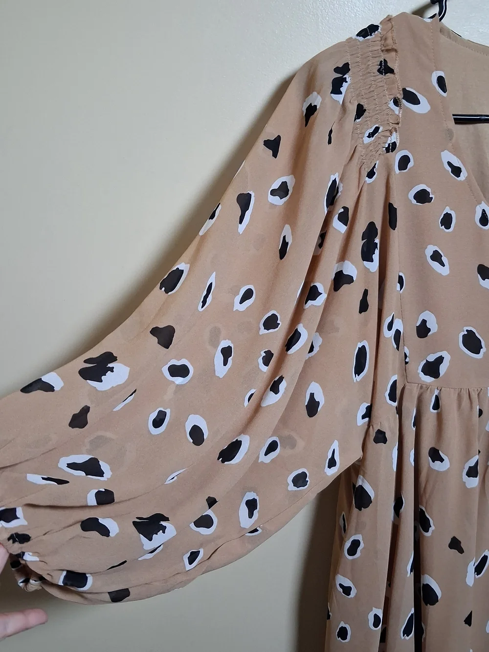 Umgee Women’s Tan, Black & White Leopard Animal Print Dress; Size S; Lined - Picture 5 of 8